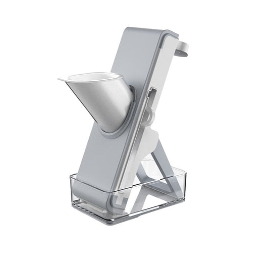 Feliator de Legume Multifunctional, Flippy, Taieturi Diferite, Razatoare pentru Bucatarie, Taietor de Cartofi, Presa Manuala, Pliabila, Extensibila, PP PET, 23.5x9.5x5.5 cm, Alb