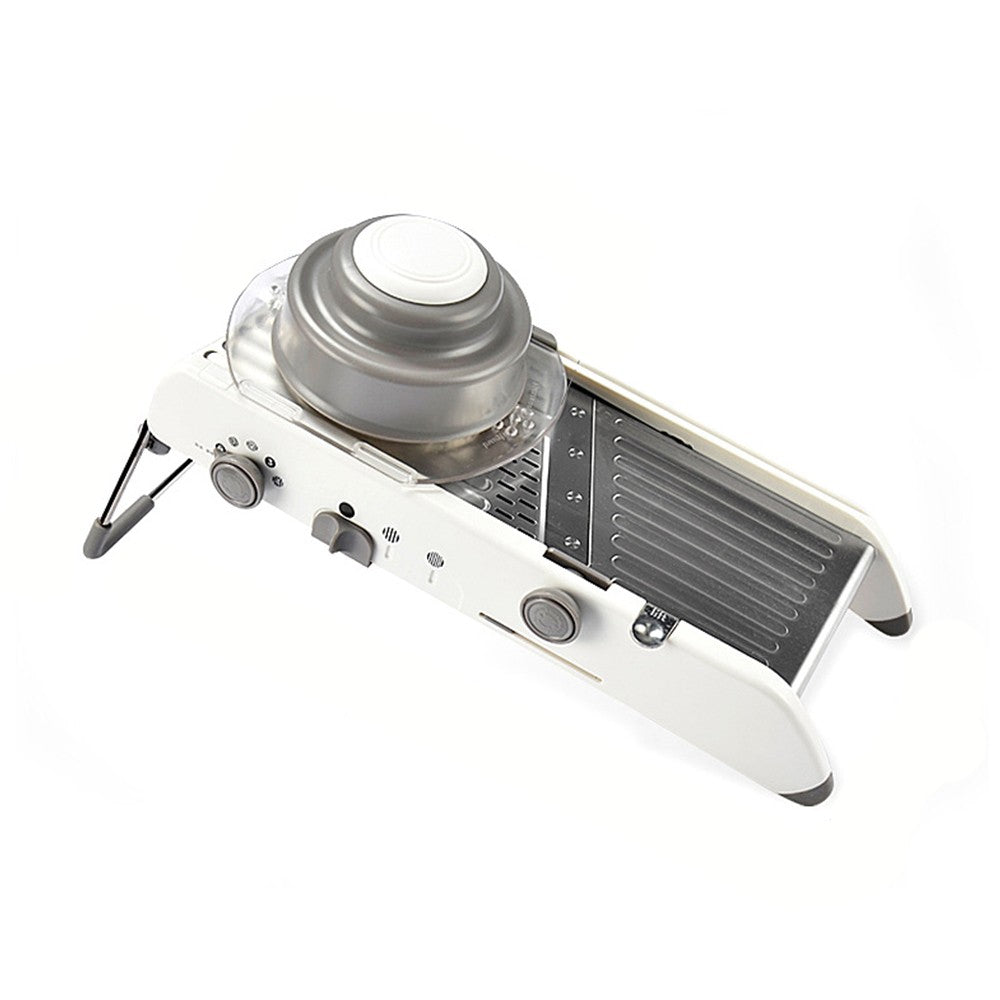 Feliator Manual Multifunctional, Flippy, Usor de Folosit, pentru Legume, Fructe, Razatoare, Otel Inoxidabil, Accesoriu Bucatarie, 39 x 11.5 x 12.5 cm Alb