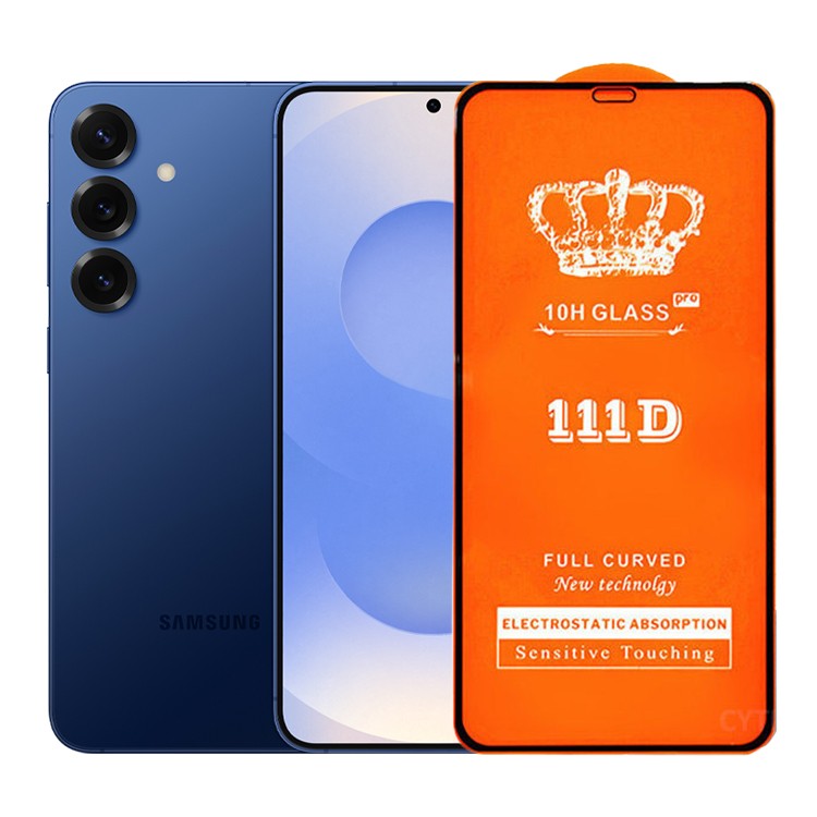 Folie Securizata pentru Samsung Galaxy S25 Plus, Flippy, Sticla de Protectie Compatibila cu Samsung Galaxy S25 Plus, Full Cover 111D, 10H GLASS, Margini Negre, Transparenta