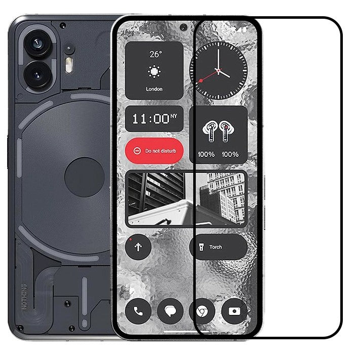 Folie Sticla Securizata, Flippy, Compatibila cu Nothing Phone 2, Full Glue, Margini Negre, Transparent