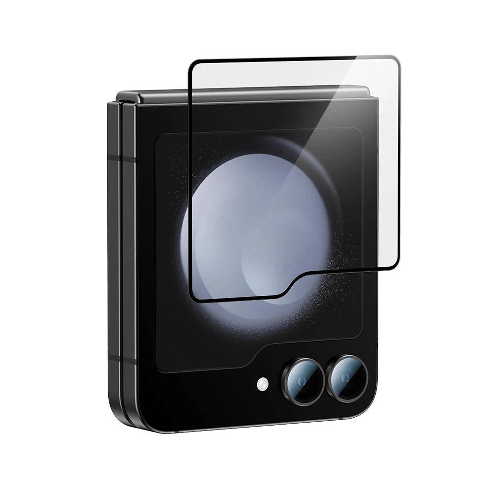 Folie Sticla Securizata, Flippy, Pentru Samsung Galaxy Z Flip 6, Full Glue, Margini Negre, Transparent