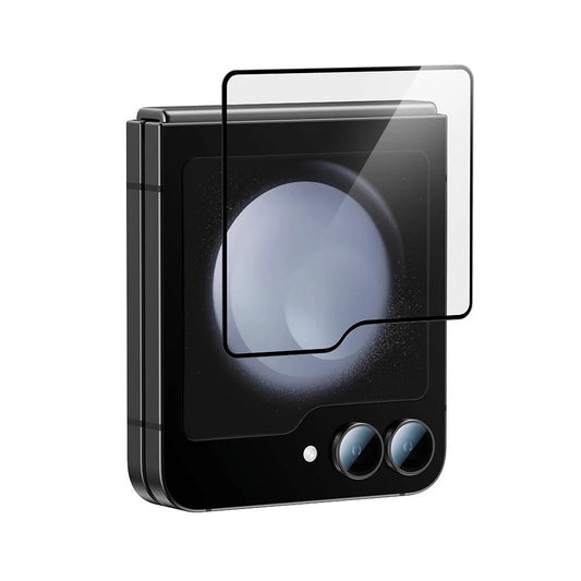 Folie Sticla Securizata, Flippy, Pentru Samsung Galaxy Z Flip 6, Full Glue, Margini Negre, Transparent