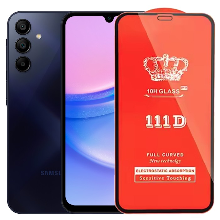 Folie Sticla Securizata pentru Samsung Galaxy A15/A15 5G, Flippy, Compatibila cu Samsung Galaxy A15/A15 5G, Full Cover 111D, HD, Margini Negre, Transparenta