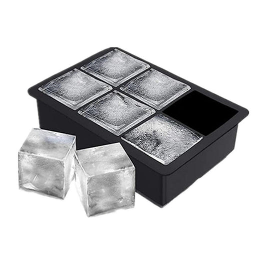 Forma pentru Gheata, Flippy, 6 Forme Patrate cu Capac, din Silicon, 17 x 12 x 6 cm, Negru