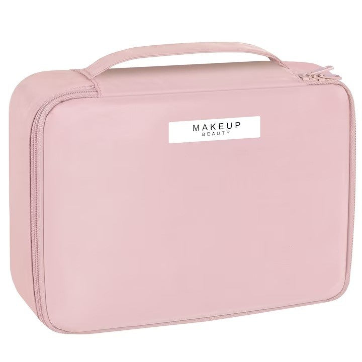 Geanta de Calatorie, Flippy, pentru Cosmetice si Articole de Toaleta, Material Impermeabil, 2 in 1, Portfard Interior Detasabil, 23 x 16 x 8 cm, Roz