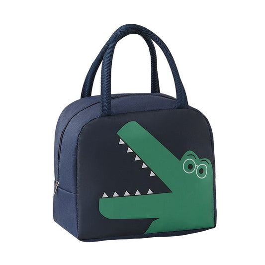 Geantă Frigorifică, Flippy, cu Desene Animat, Portabilă pentru Copii, de Prânz, din Pânză Oxford, 22x14x19 cm, Model Dinozaur, Albastru