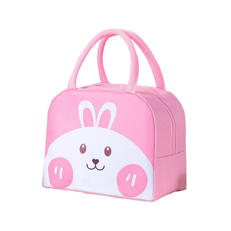 Geantă Frigorifică, Flippy, cu Desene Animat, Portabilă pentru Copii, de Prânz, din Pânză Oxford, 22x14x19 cm, Model Iepuras, Roz