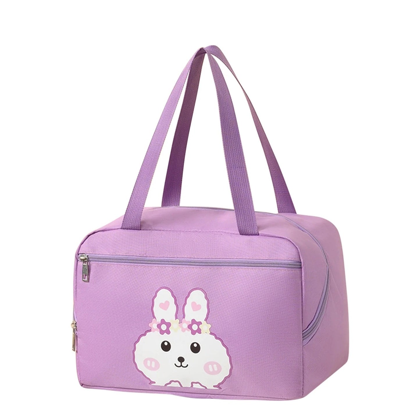 Geanta Termo-Izolanta, Flippy, Compartimente Telefon si Tacamuri, Multifunctionala, Impermeabila, 30x21x20 cm, Design Iepuras, Mov