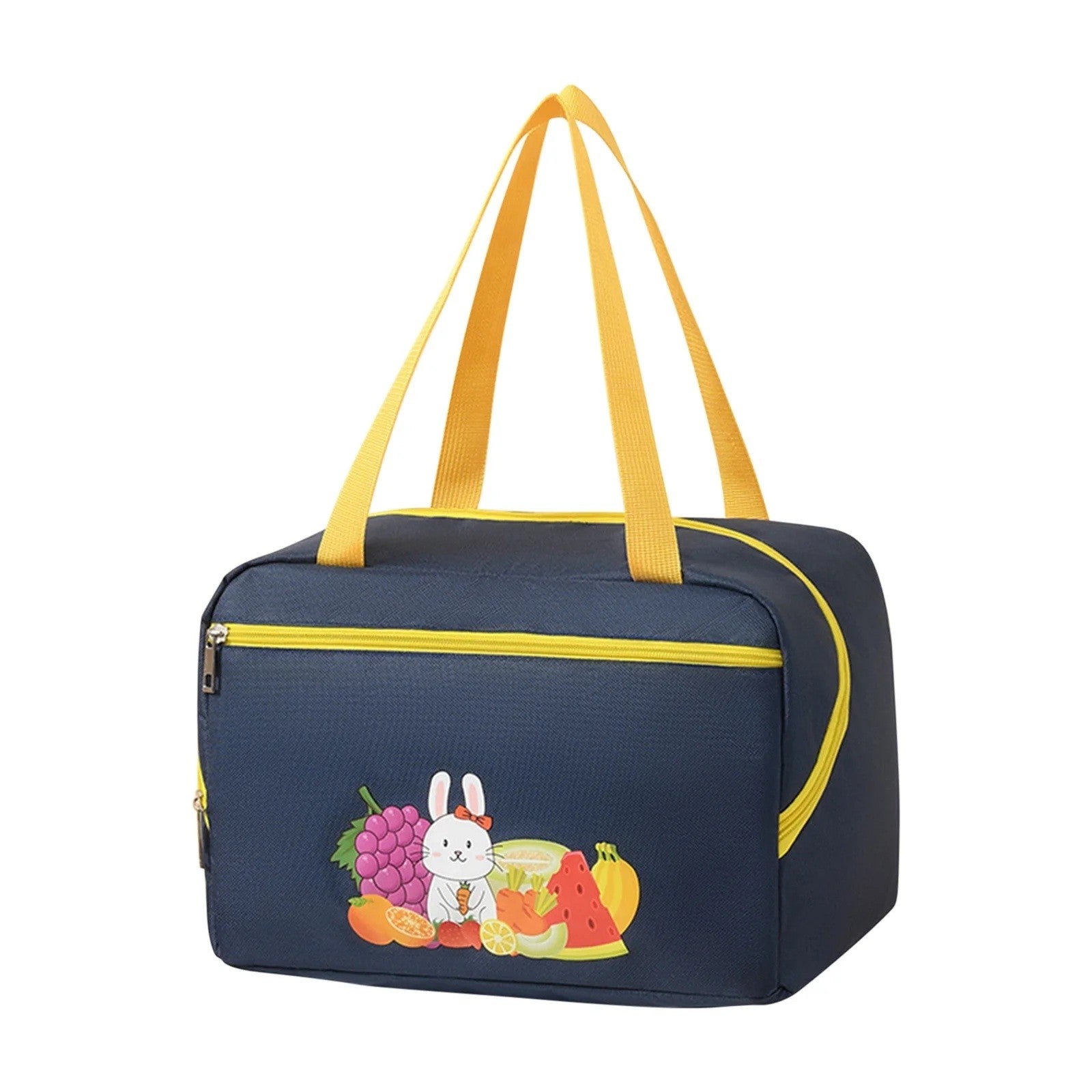 Geanta Termo-Izolanta, Flippy, Compartimente Telefon si Tacamuri, Multifunctionala, Impermeabila, 30x21x20 cm, Design Iepuras, Albastru