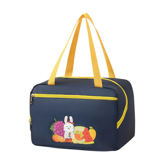 Geanta Termo-Izolanta, Flippy, Compartimente Telefon si Tacamuri, Multifunctionala, Impermeabila, 30x21x20 cm, Design Iepuras, Albastru