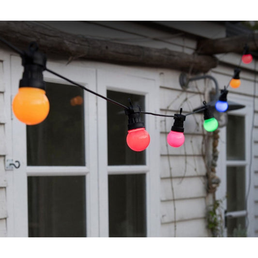 Ghirlanda Luminoasa, Flippy, fara Transformator, 10 m, 20 LED-uri Model Bulb, Interconectabila, IP65, Multicolor