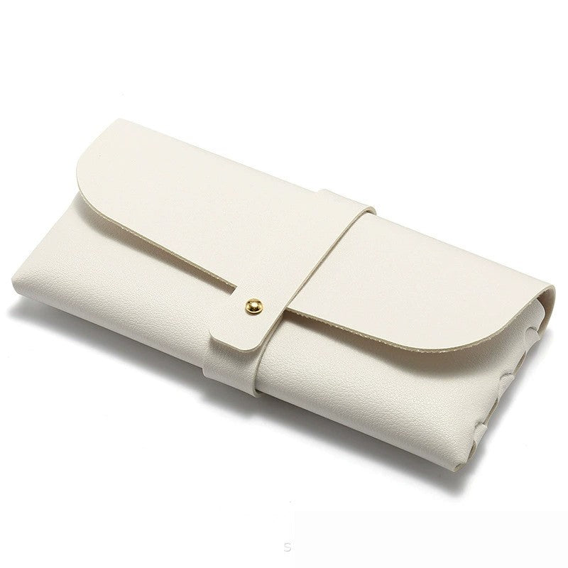 Husa Ochelari, Flippy, din Piele Ecologica, 17 x 8.5 cm, Alb