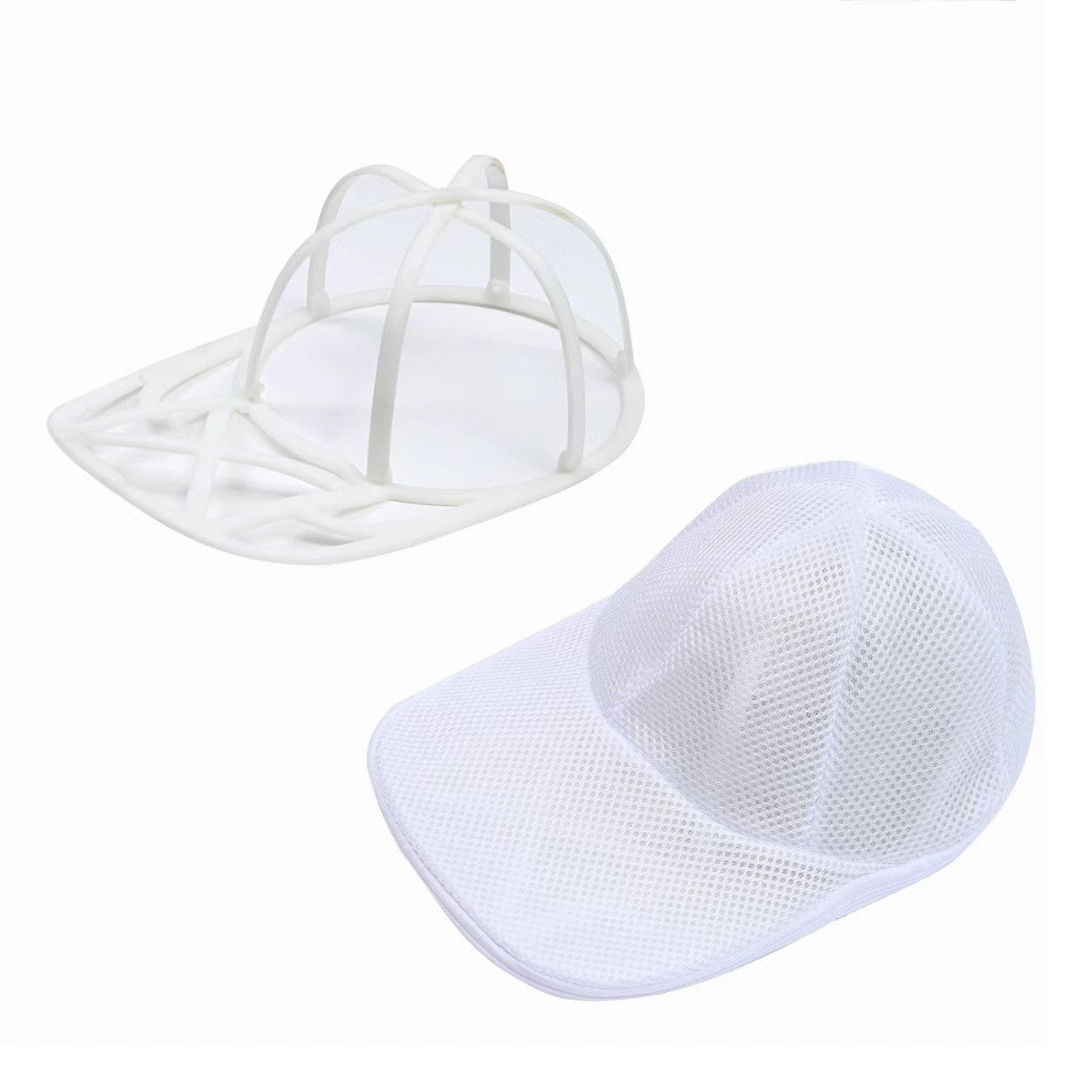 Husa de Spalare Sapca, Flippy, pentru Masina de Spalat, din Poliester, Circumferinta 53 cm, cu Fermoar, cu Suport Sapca, Alb