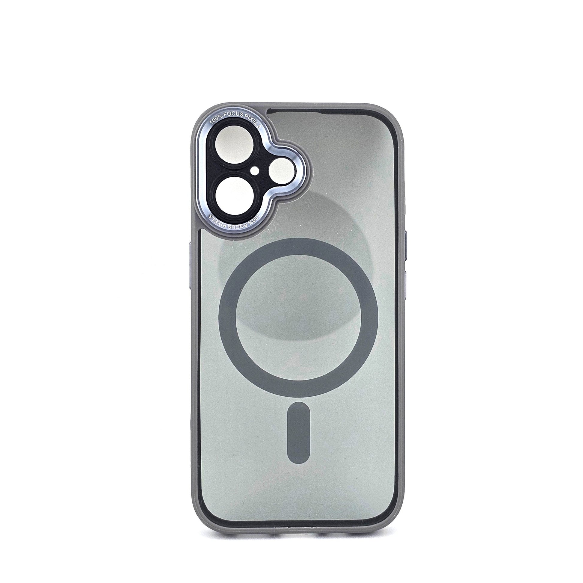 Husa de Protectie Compatibil cu iPhone 16 Plus, Flippy, Incarcare Wireless, Tehnologie Magsafe, Carcasa din TPU/ PC, Protectie Camera, Antisoc, Antizgariere, Gri - Transparent