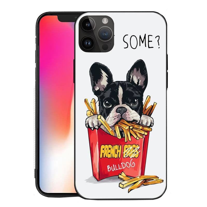 Husa de Protectie, Flippy, Husa de Protectie pentru iPhone 14 Pro Max, din TPU, Imprimeu Bulldog SOME, Alb