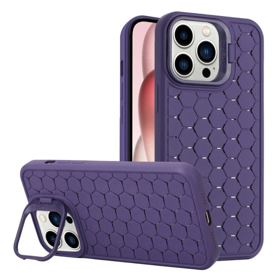 Husa de Protectie TPU, Flippy, pentru Apple iPhone 15, 3D Cube, cu Inel, Protectie Camera, Antisoc, Antizgariere, Antialunecare, Acoperire Completa, Mov