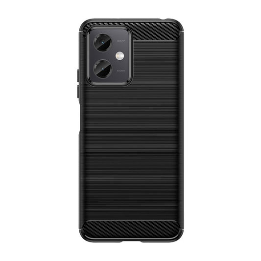 Husa Protectie pentru Xiaomi Redmi Note 12 5G, Flippy, din Silicon TPU Moale, Textura Periat, Anti Cadere, cu Element Carbon, Negru