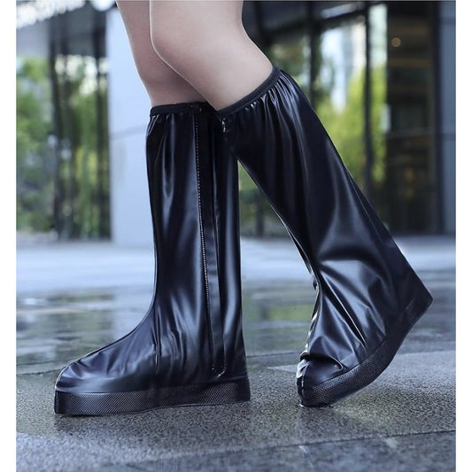 Protectie Incaltaminte pentru Ploaie si Noroi, Flippy, Impermeabila, Talpa Antiderapanta, cu Fermoar si Capsa, Inaltime 40 cm, Marime XXL 42-43, Negru