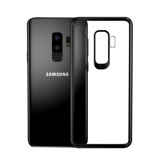 Husa Samsung Galaxy S9 Tpu Transparent cu margini colorate negru