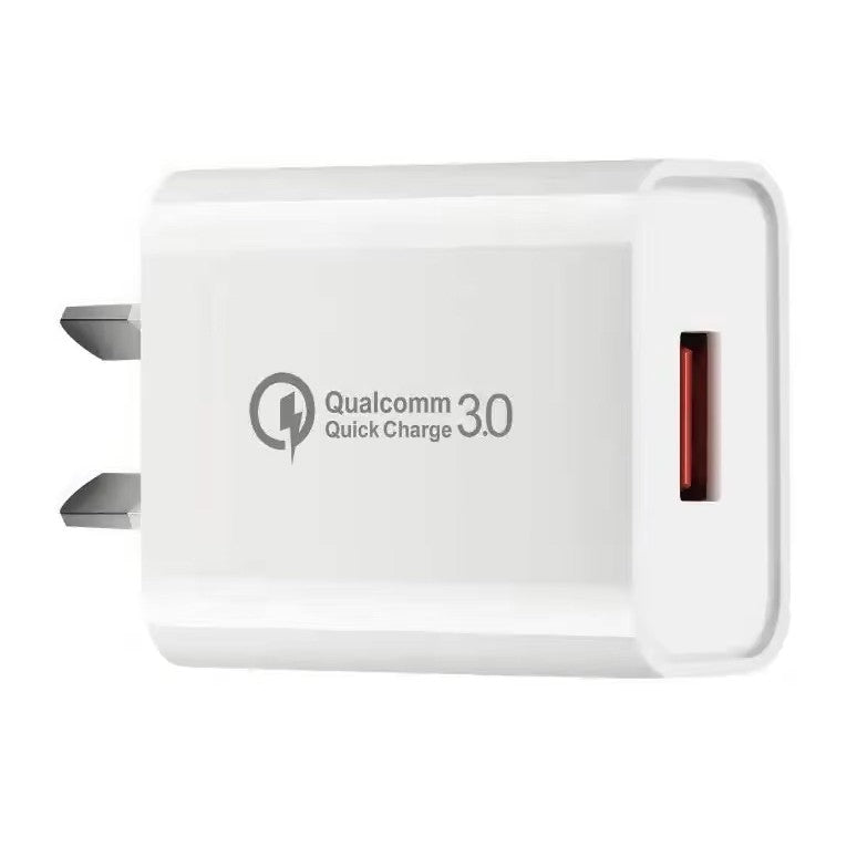 Incarcator Retea Fast Charge 5V3A, Flippy, Capat STANDARD EUROPEAN QC 3.0, 18W, Fara Cablu, Alb