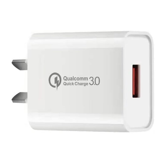 Incarcator Retea Fast Charge 5V3A, Flippy, Capat STANDARD EUROPEAN QC 3.0, 18W, Fara Cablu, Alb