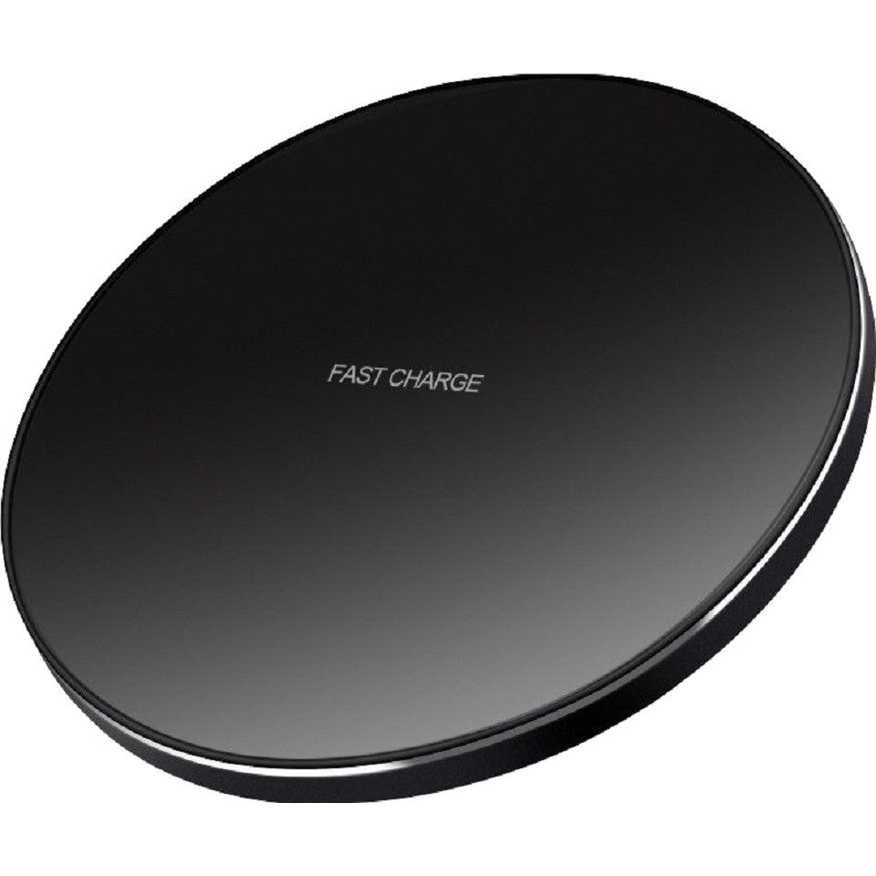 Incarcator Wireless Flippy, Fast Charge, 15W, Ultra Slim, compatibil cu iPhone, cablu inclus, Rotund, Negru