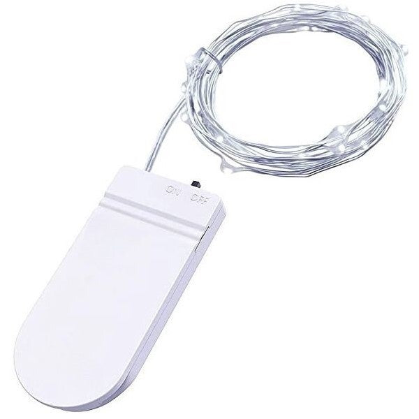 Instalatie Craciun, 1 metru, 10 LED-uri, Alb Rece, cu baterii, fir cupru, liniar, interior/exterior, Flippy