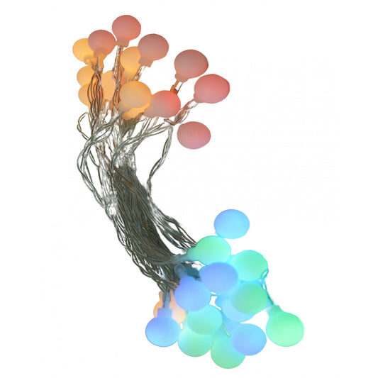 Instalatie Craciun, 3.5 m, 30 de LED-uri, multicolor RGB, model cu bilute, liniara, cu baterie, interior/exterior, Flippy