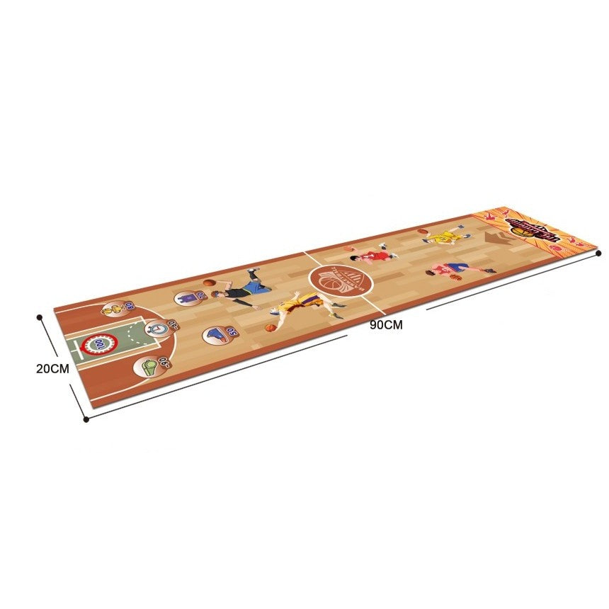 Joc Interactiv, Flippy, Covor de Basket 90 x 20 cm, 1-4 Jucatori, +5 Ani, 6 Mingi Incluse, Maro