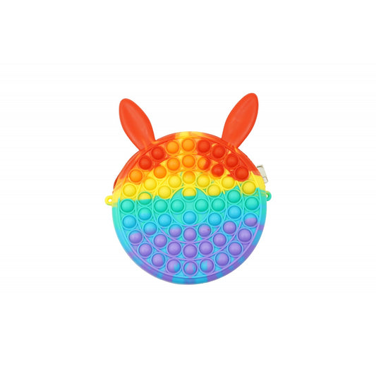 Jucarie antistres din silicon, Pop it Now and Flip It, Flippy, Geanta, Model 3, Multicolor
