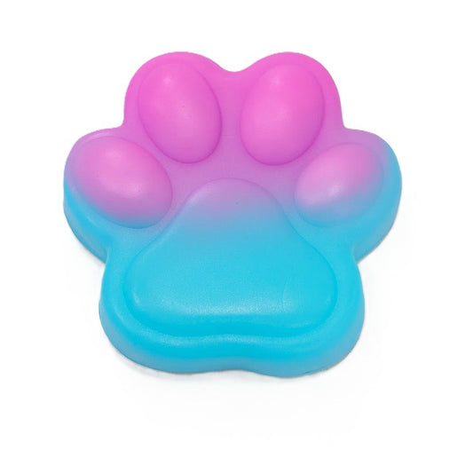 Jucarie Antistres Squishy, Flippy, cu Revenire Lenta, Labuta de Pisica Pufoasa, 7.5 cm, Ambalaj Transparent, Model 270512, Albastru/Roz