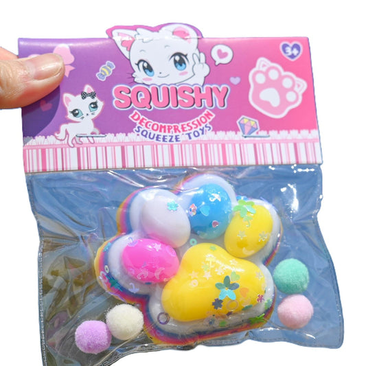 Jucarie Antistres Squishy, Flippy, Labuta de Pisica Squeeze Toys, cu Revenire Lenta, 7.5 cm, Model 270515, Multicolor