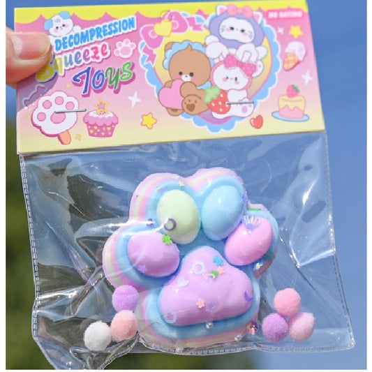 Jucarie Antistres Squishy, Flippy, cu Revenire Lenta, Labuta de Pisica Pufoasa, 7.5 cm, Ambalaj Transparent, Model 27053, Multicolor