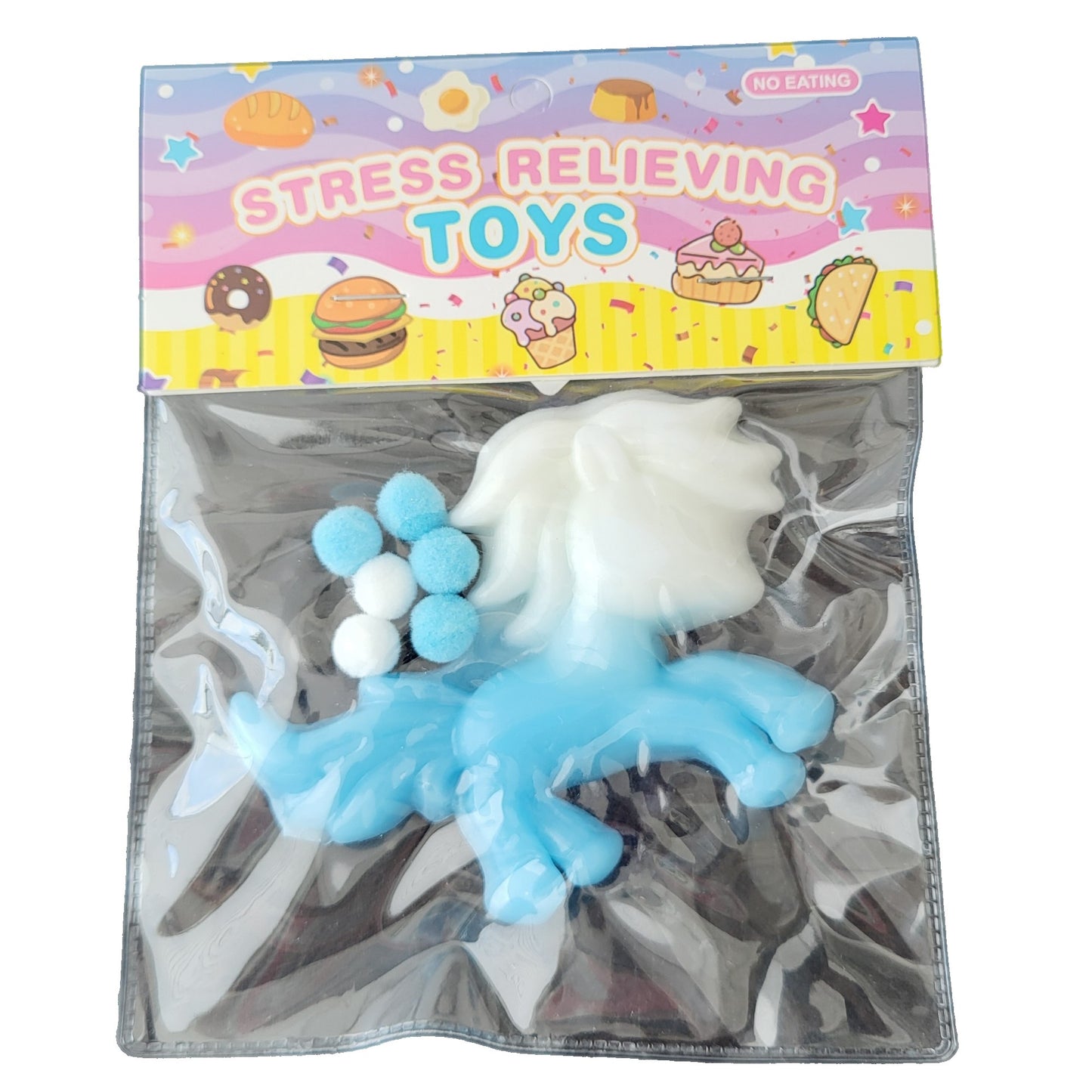 Jucarie Antistres Squishy, Flippy, cu Revenire Lenta, Squeeze Pinch Family, Model Unicorn, Ambalaj Transparent, multicolor