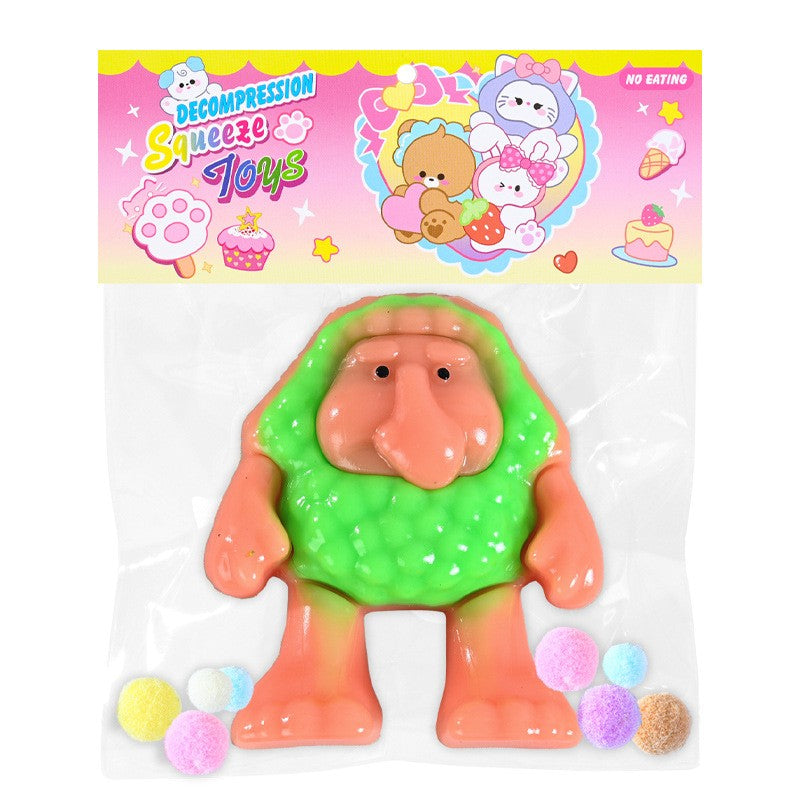 Jucarie Antistres Squishy, Flippy, Model Brr Brr Patapim, cu Revenire Lenta, din TPR, 12 x 11 x 3 cm, Multicolor