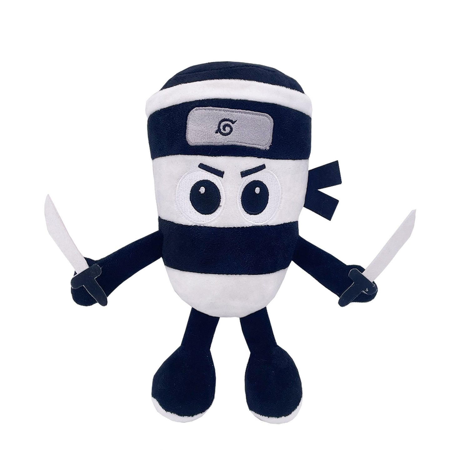 Jucarie Moale de Plus Italian Brainrot, Flippy, cu Agatatoare, Model Ninja Spadellini Silenzioso, Jucarie Moale pentru Copii, 25 x 24 cm, Albastru Alb