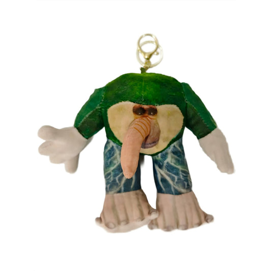 Jucarie Moale de Plus de Tip Breloc, Flippy, Model Italian Brainrot Omul Copac Brr Brr Patapim, 20 x 17 cm, Verde inchis