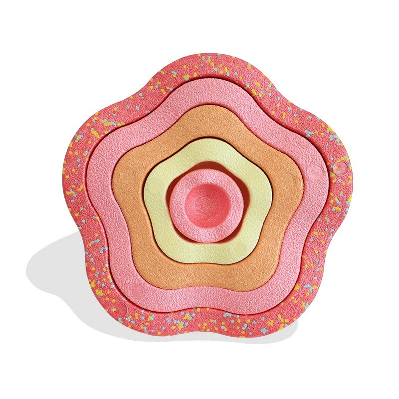 Jucarie Senzoriala de Echilibru, Flippy, Tip Stepping Stones, 5 Piese, din Spuma, pentru Miscare, Sarituri, Prindere, Diametru 28 cm, Model 1, Multicolor