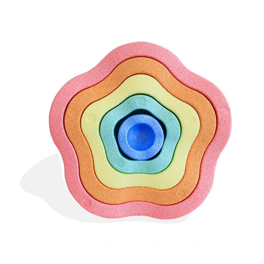 Jucarie Senzoriala de Echilibru, Flippy, Tip Stepping Stones, 5 Piese, din Spuma, pentru Miscare, Sarituri, Prindere, Diametru 28 cm, Model 2, Multicolor