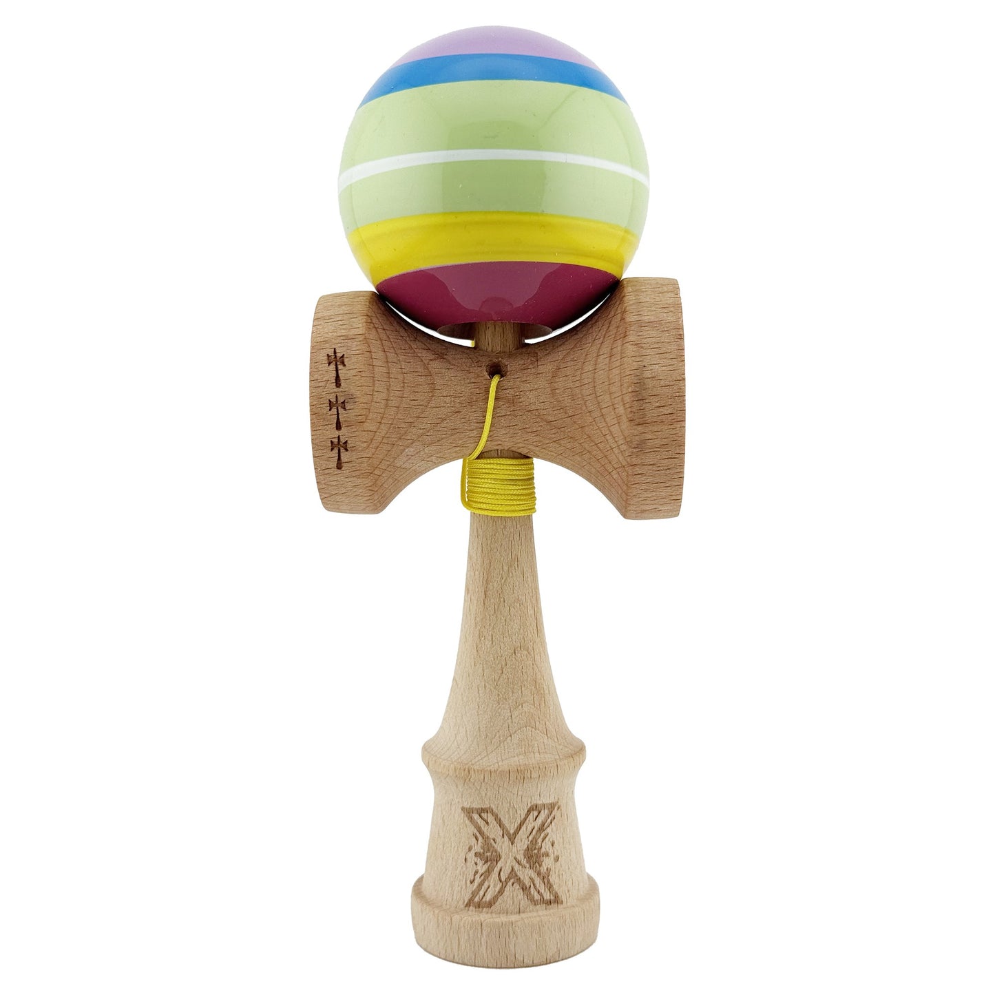 Kendama X SPECTRUM Originala, Profesionala, Flippy, Big Cups V2, Super Sticky Legendary Cupe Mari, Rulment Metalic cu Ata 55 cm, Multicolor