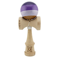 Kendama X Originala, Profesionala, Flippy, Big Cups V2, Super Sticky Legendary Cupe Mari, Rulment Metalic cu Ata 55 cm, Purpuriu/Mov/Lila