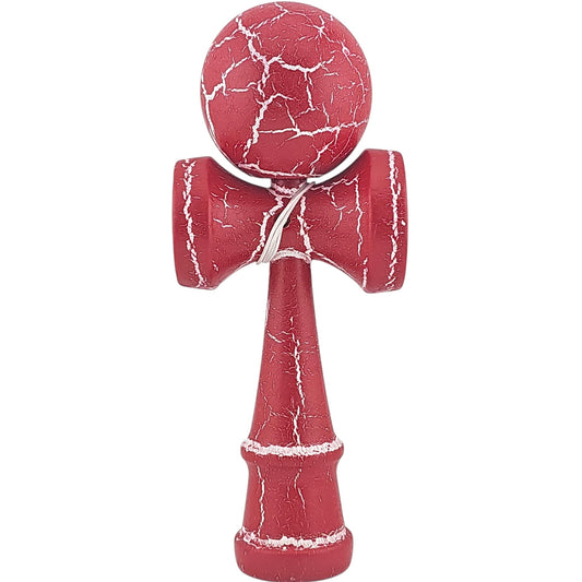 Kendama X Originala, Profesionala, Flippy, Cracked, din Lemn, 18 cm, Rosu/Alb