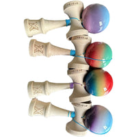 Kendama X Originala, Profesionala, Flippy,  din Lemn, 18 cm  -largel balls+large handle  +Original Super Sticky- Gradient colors MIX