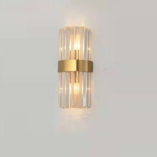 Lampa de Perete in Interior, Flippy, Lampa de Lux pentru Decor de Interior, Corp de Iluminat Tip aplica, din Inox Auriu si Cristal, Lumina Calda Rece Neutra, 30 x 14 cm, Ideal pentru Camere Mici si Medii, Transparent Auriu