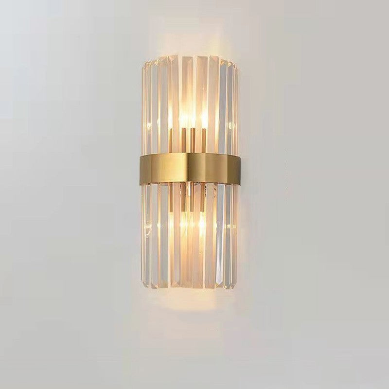 Lampa de Perete in Interior, Flippy, Lampa de Lux pentru Decor de Interior, Corp de Iluminat Tip aplica, din Inox Auriu si Cristal, Lumina Calda Rece Neutra, 35 x 18 cm, Ideal pentru Camere Mici si Medii, Transparent Auriu