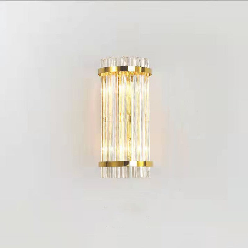 Lampa de Perete in Interior, Flippy, Lampa de Lux pentru Decor de Interior, Corp de Iluminat Tip aplica, din Inox Auriu si Cristal, Lumina Calda Rece Neutra, 35 x 16 cm, Ideal pentru Camere Mici si Medii, Transparent Auriu