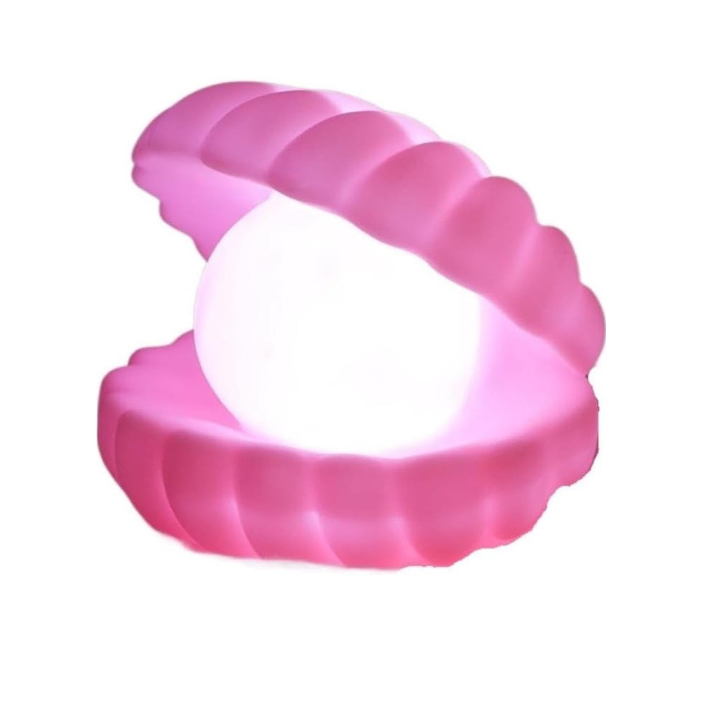 Lampa de Veghe, Flippy, Model Scoica cu Perla, Lumina Calda, 10 x 8.5 cm, Led, Baterii Incluse 3 x LR44, Roz