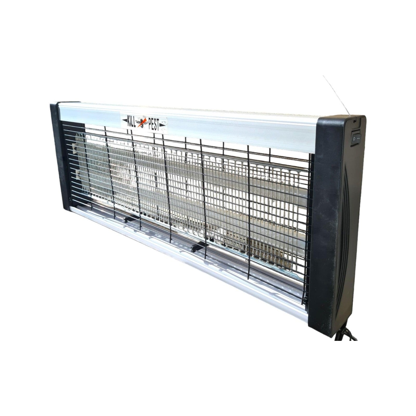 Lampa Electrica UV Anti Insecte, Flippy, Lumina Neon, 2 tuburi cu putere de 30W, Suspensie Perete, Carcasa din Plastic Metalica, 49 x 25 x 6 cm Alb Negru