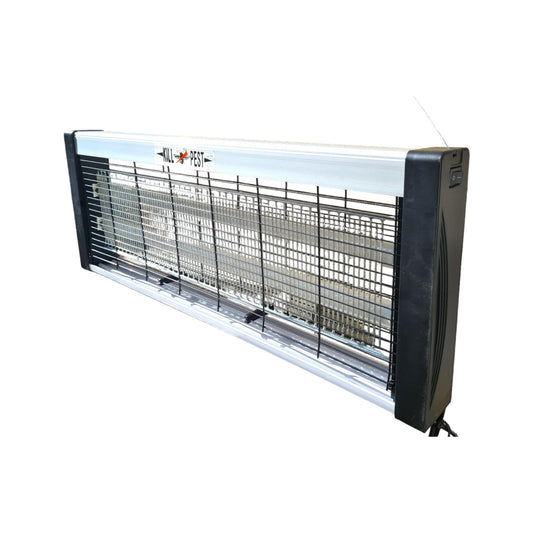 Lampa Electrica UV Anti Insecte, Flippy, Lumina Neon, 2 tuburi cu putere de 30W, Suspensie Perete, Carcasa din Plastic Metalica, 49 x 25 x 6 cm Alb Negru