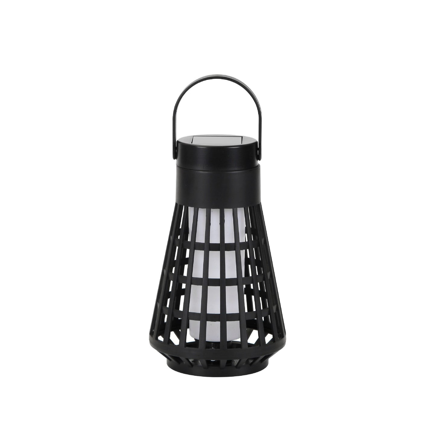 Lampa Solara pentru Gradina, Flippy, Reincarcabila de la Soare, Model Felinar, Portabila cu Picior, Lumina Calda, 12 cm, Negru